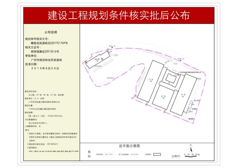 穗规划资源核实[2019]1769号 广州浔峰轨道交通科技厂房项目规划条件核实批后公布_converted_to_尺寸_800xx